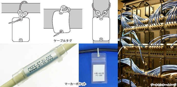 ケーブルタグ&マーカーポケット 取り付けイメージ