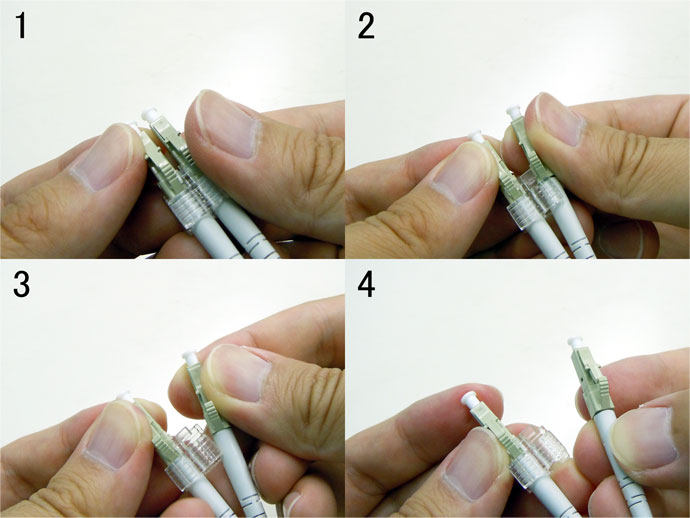 2心のLCコネクタ クリップ取り外し手順